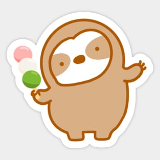 Cute Japanese Dango Sloth Sticker